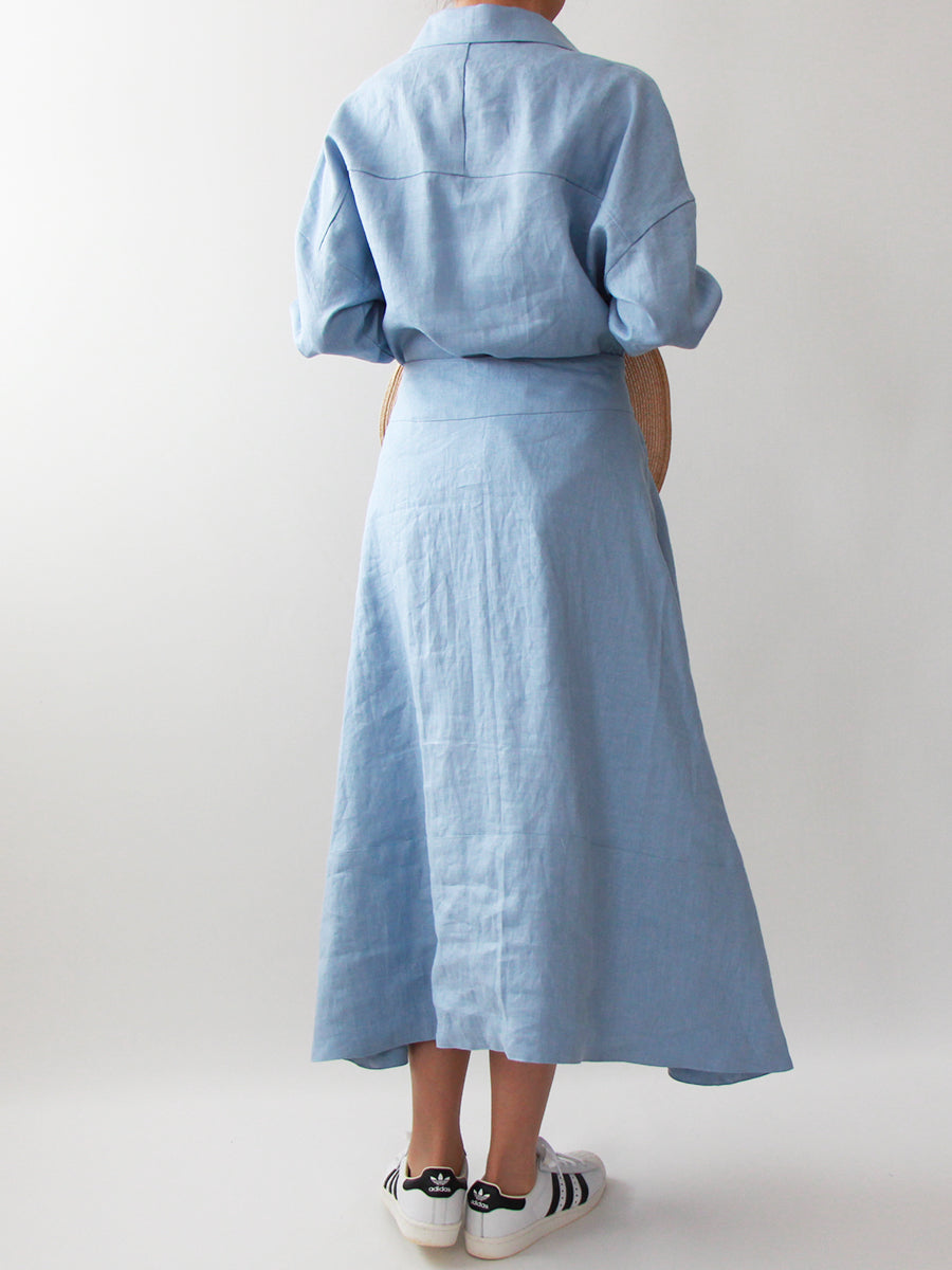 【707】裾切り替えフレアスカート