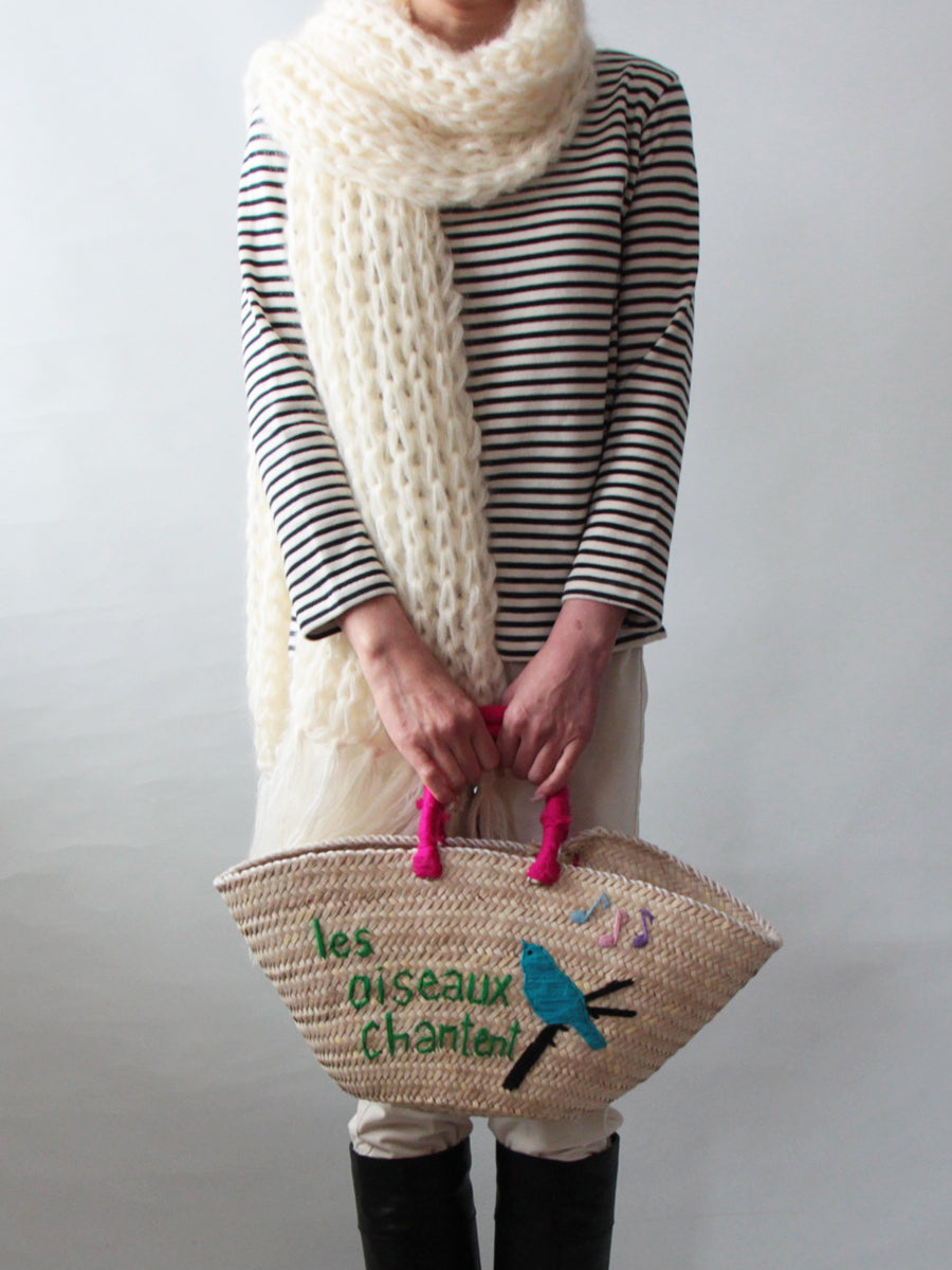 手編み製図　ビッグローゲージモヘアマフラー【N35】