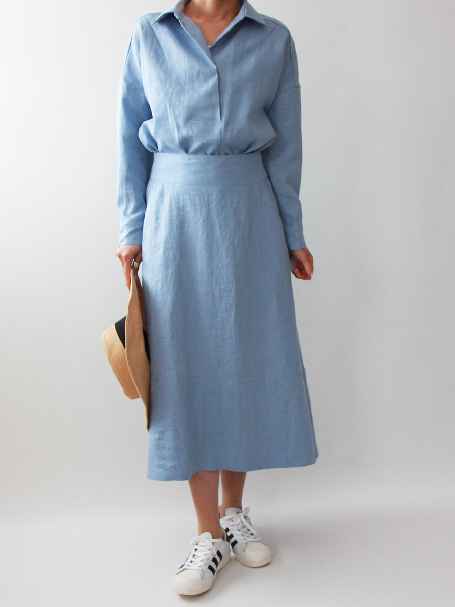 【707】裾切り替えフレアスカート