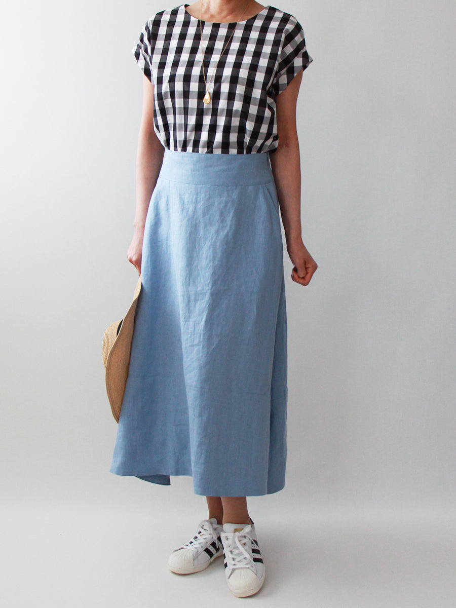 【707】裾切り替えフレアスカート