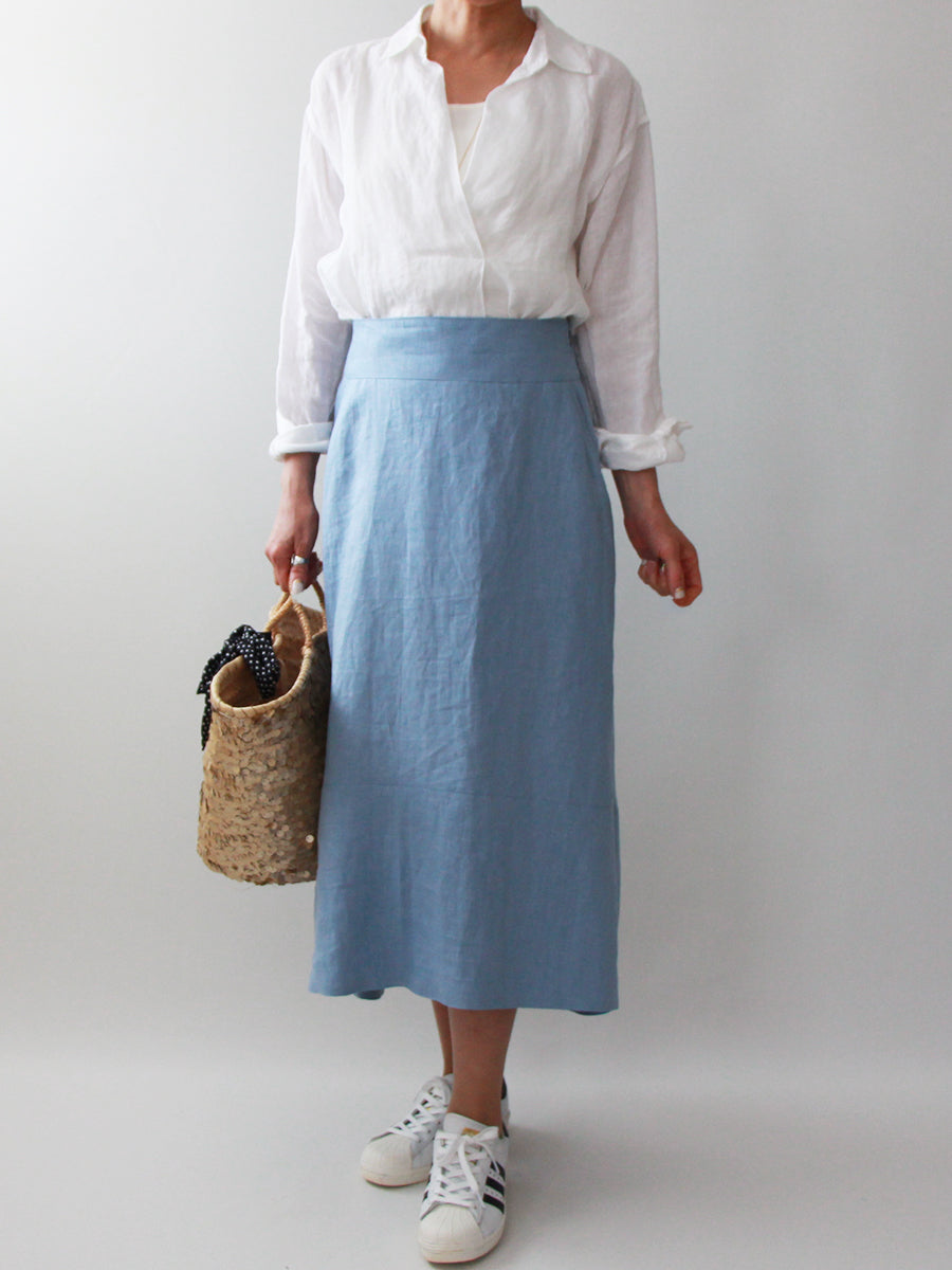 【707】裾切り替えフレアスカート