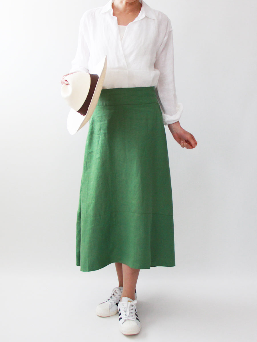 【707】裾切り替えフレアスカート
