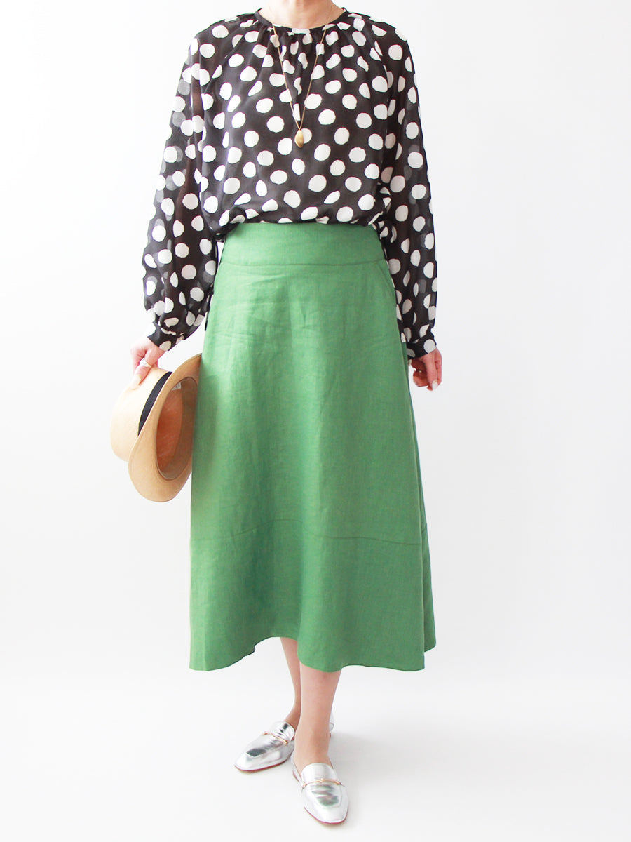 【707】裾切り替えフレアスカート