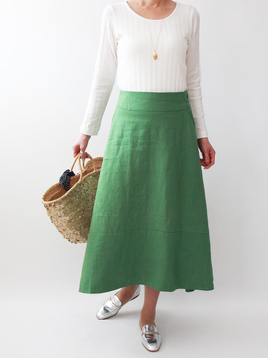 【707】裾切り替えフレアスカート