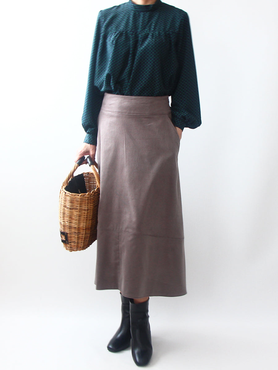 【707】裾切り替えフレアスカート