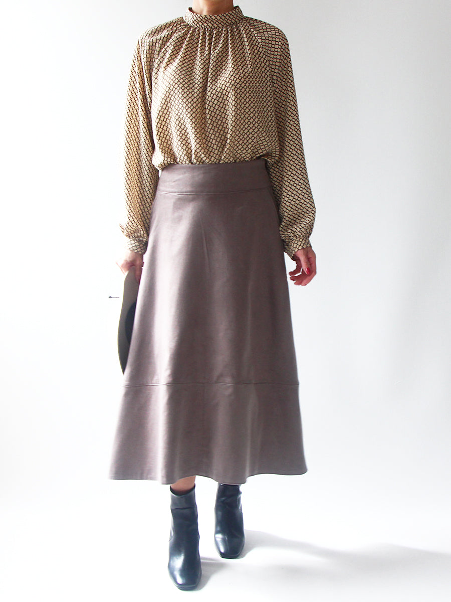 【707】裾切り替えフレアスカート