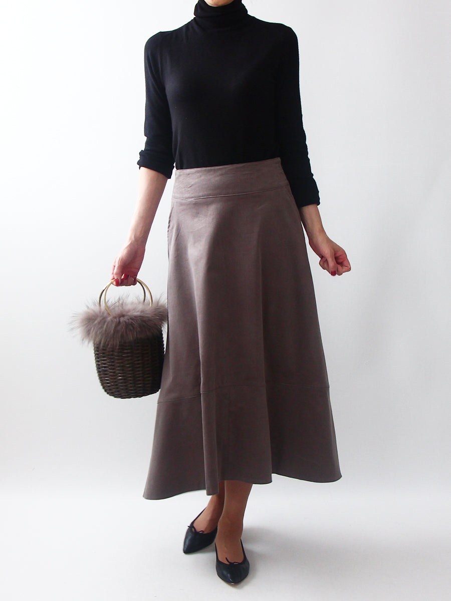 【707】裾切り替えフレアスカート