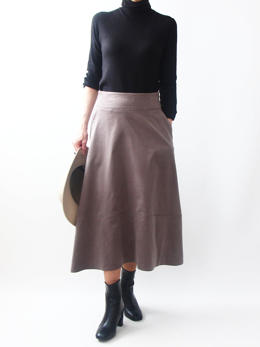 【707】裾切り替えフレアスカート