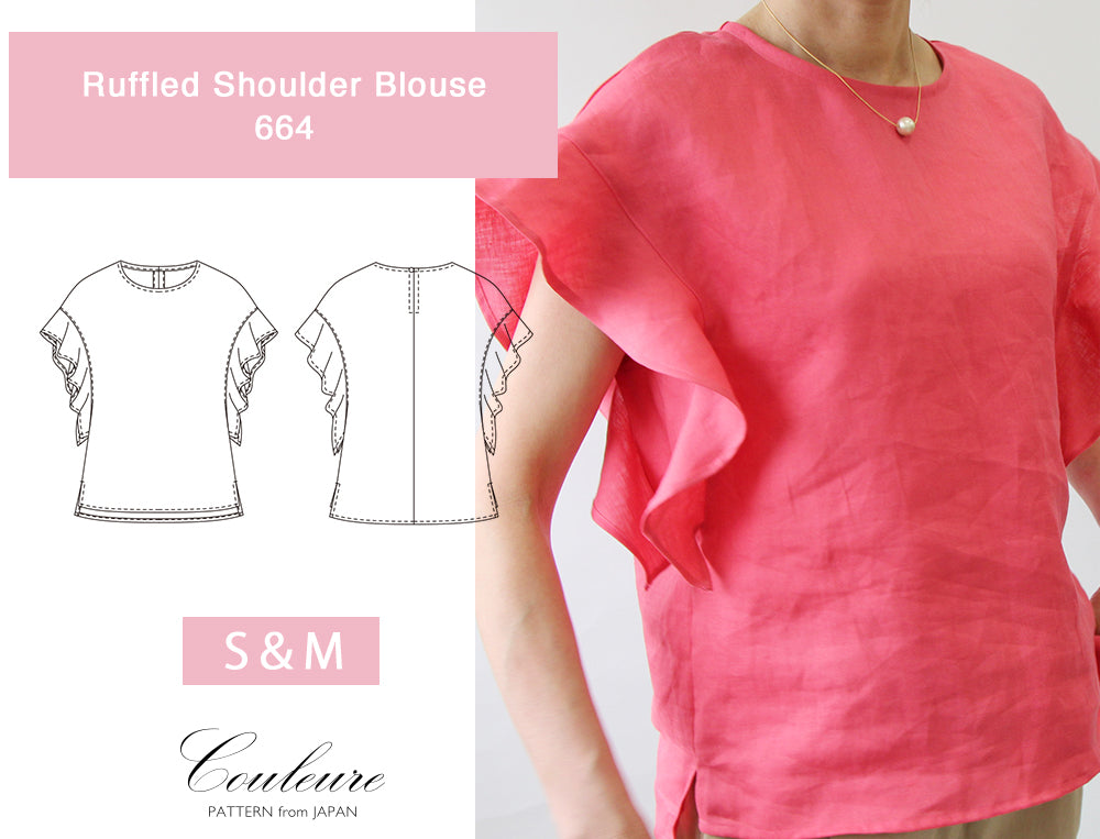 [664] Frill shoulder blouse