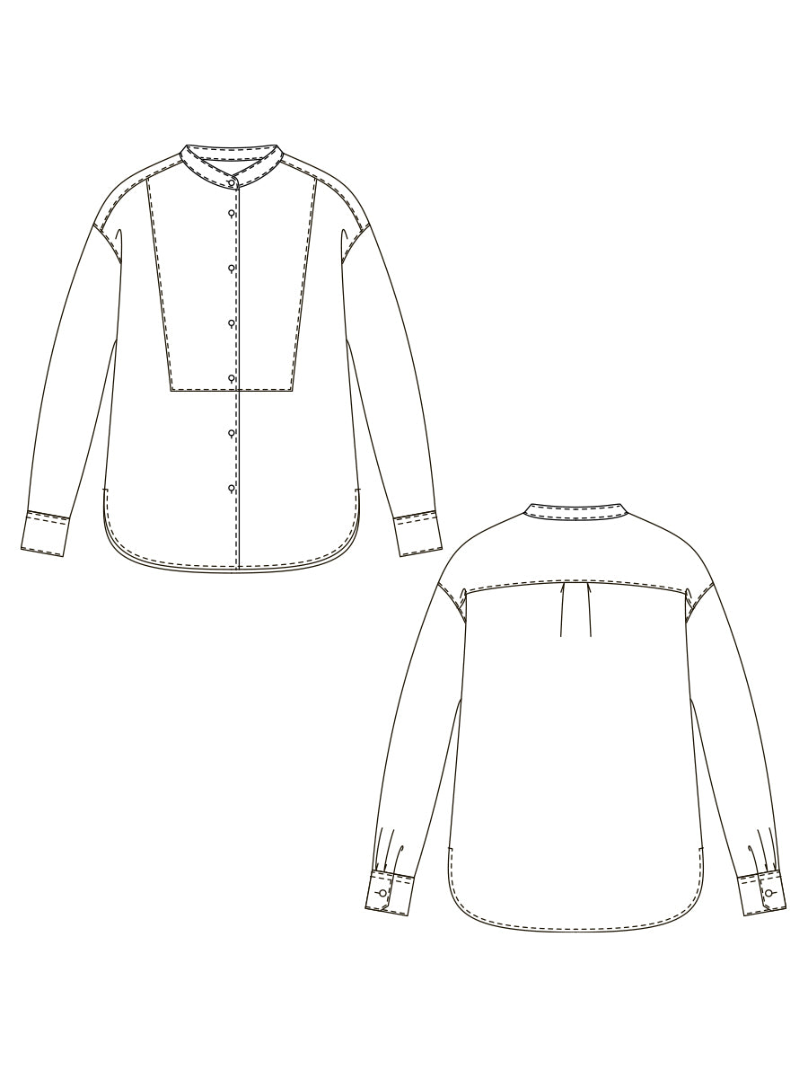 【753】ヨーク切り替えスタンドシャツ