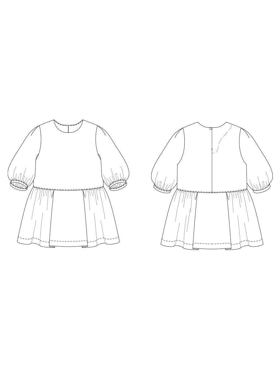 [873] Tuck peplum blouse