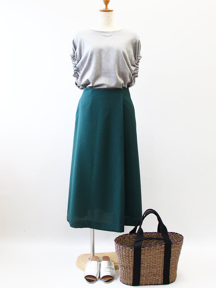 [745] Wrap style flared skirt