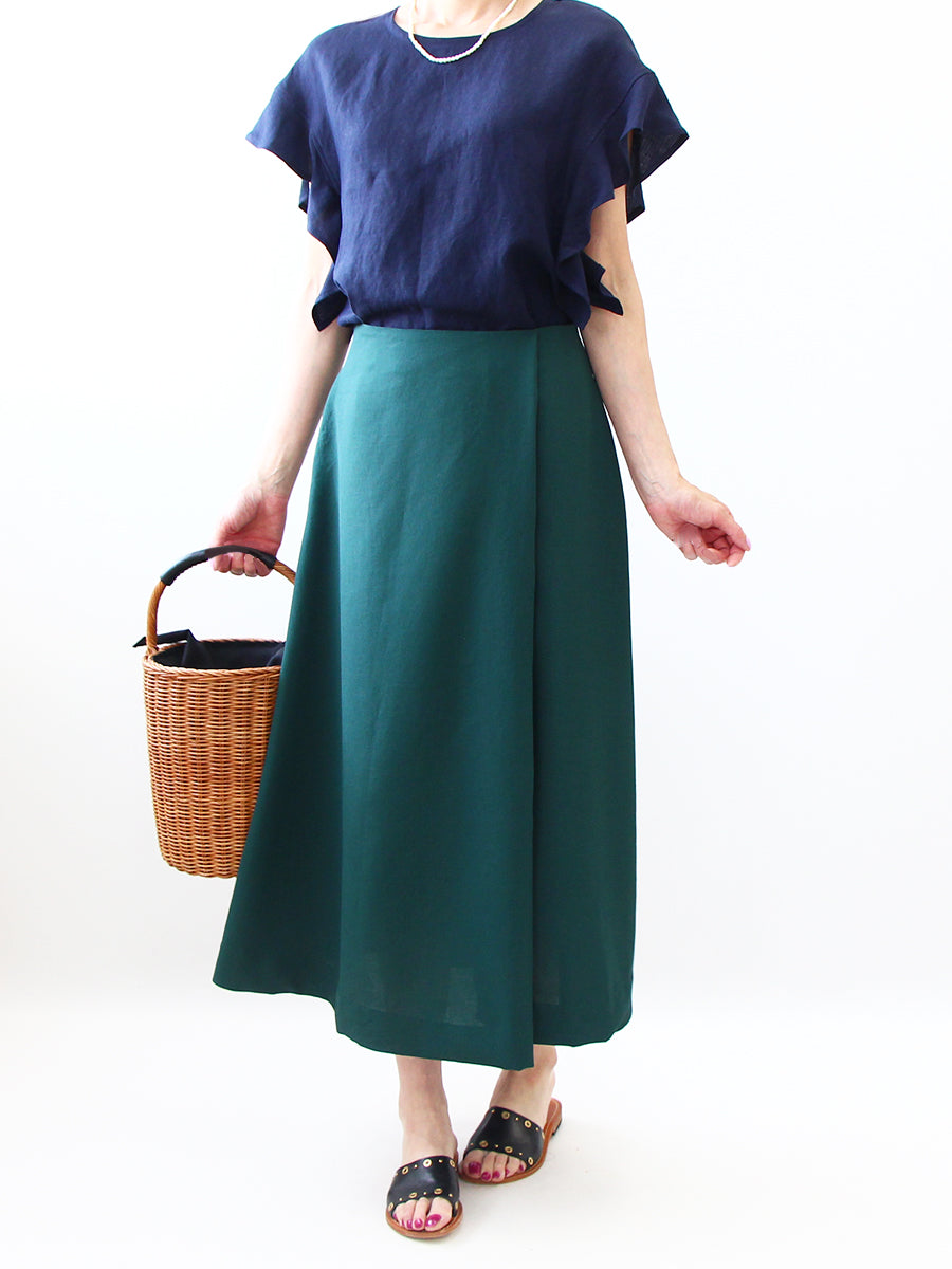 [745] Wrap style flared skirt