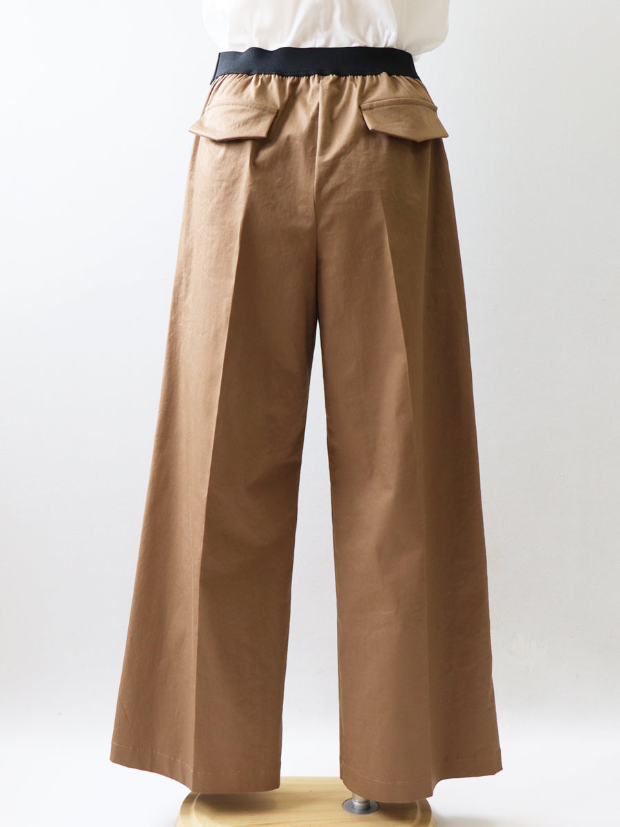 [588] Flat rubber comfort wide pants
