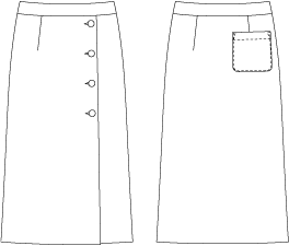 【683】脇ボタンタイトスカート