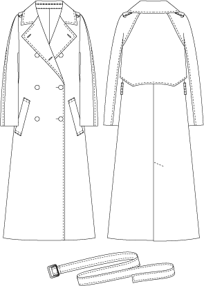 [754] Long trench coat