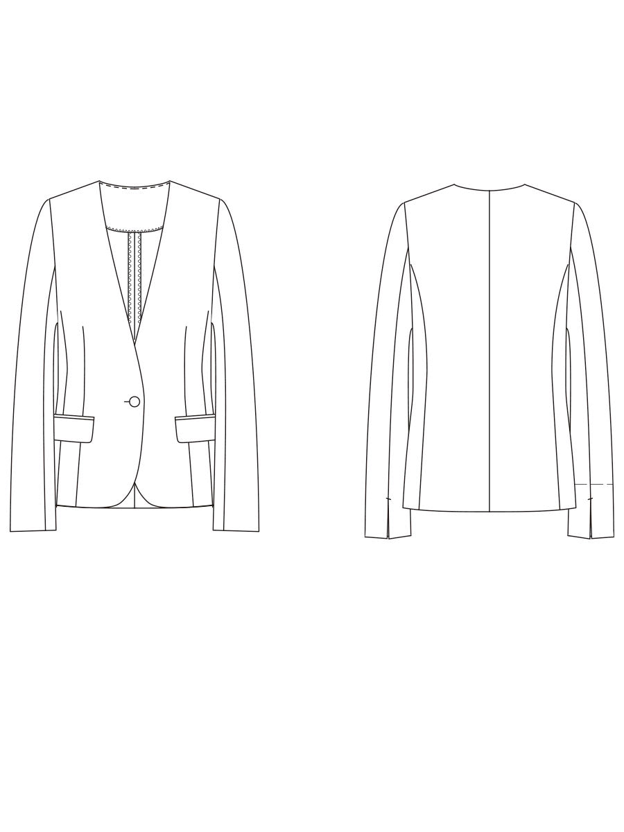 [577] V collarless jacket