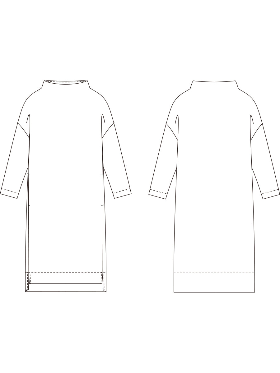 [613] Bottle neck knit dress