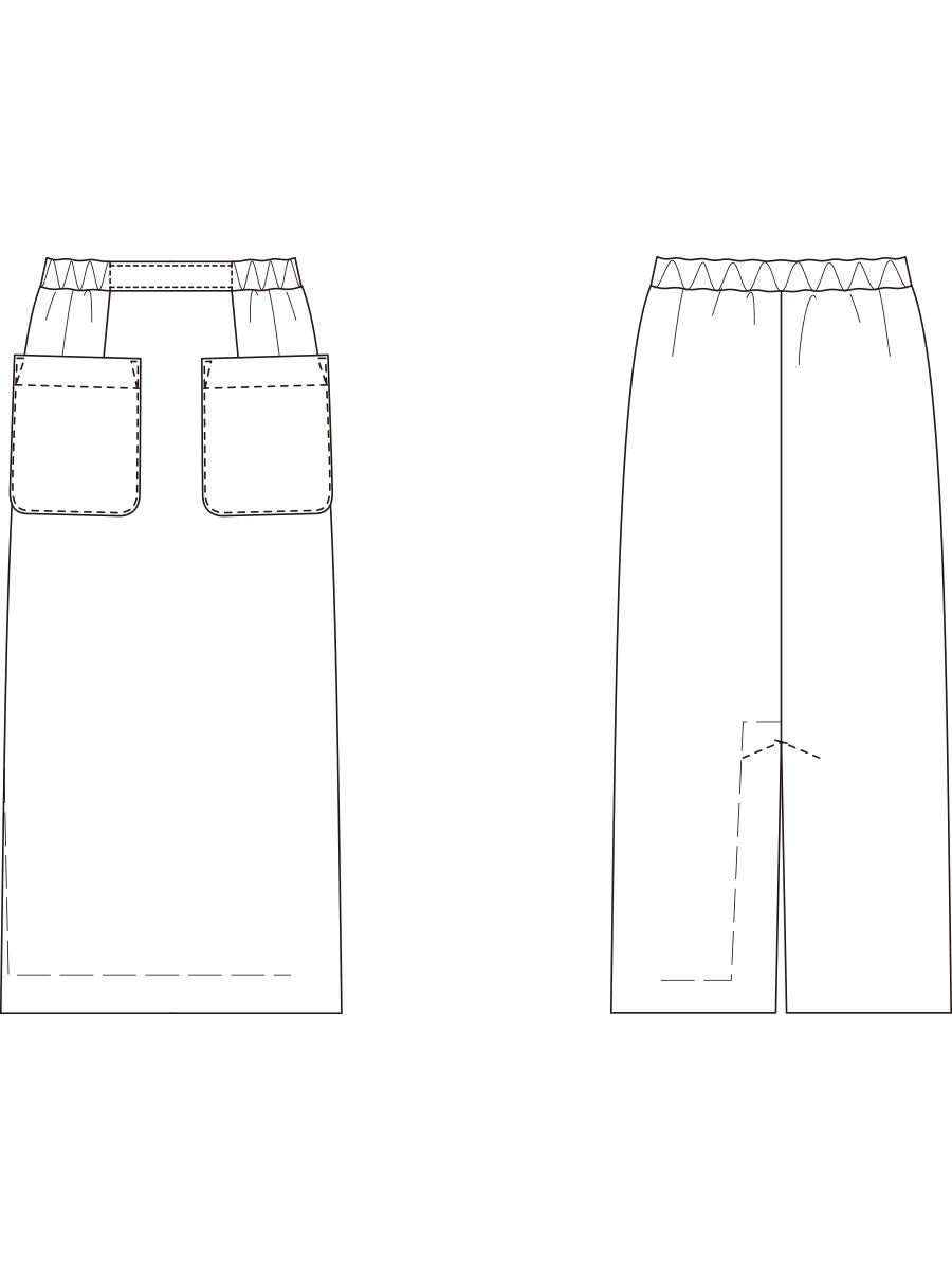 [764] Elastic waist long tight skirt