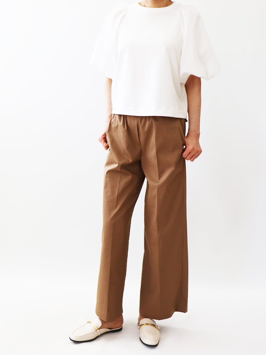 [588] Flat rubber comfort wide pants