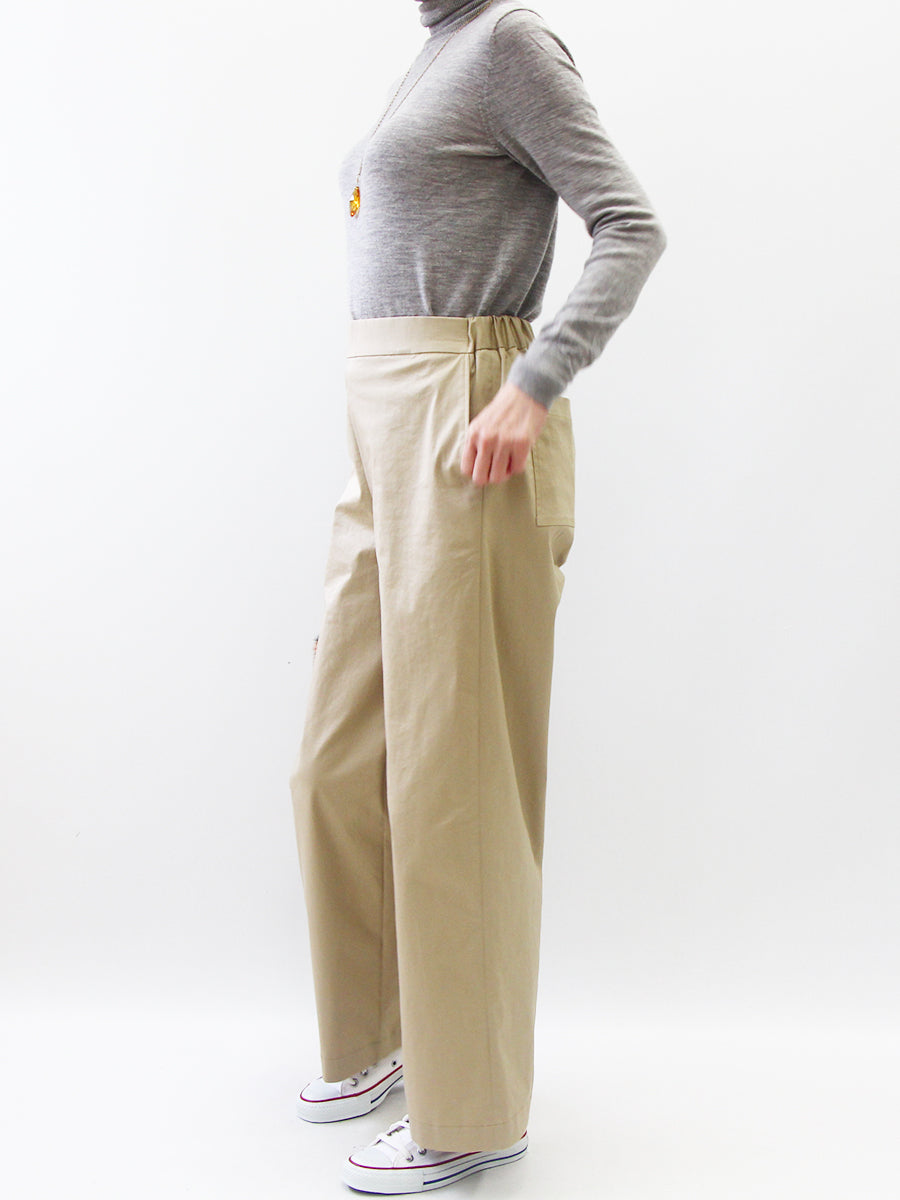 [763] Waist elastic wide pants