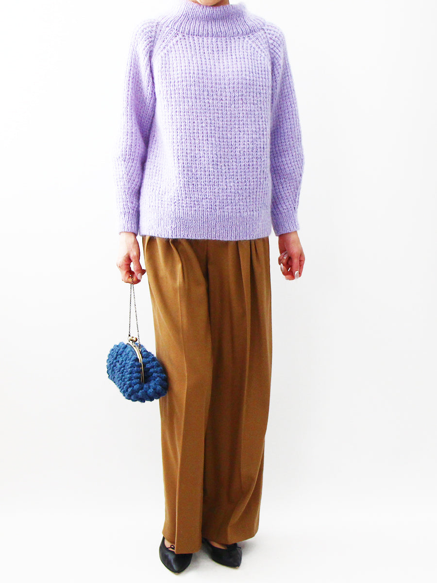 [N46] Hand knitting volume neck sweater